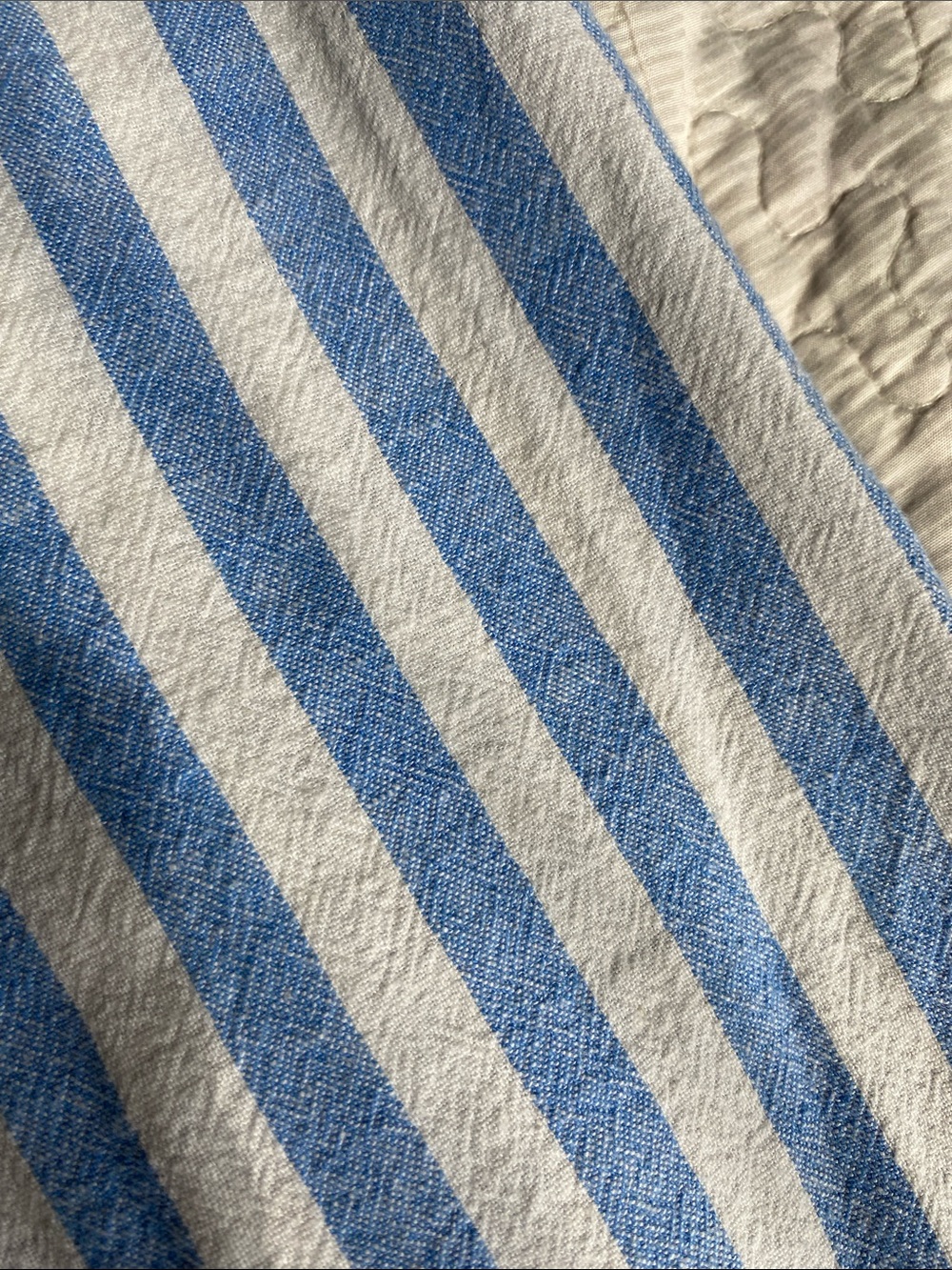 Old Navy Blue & White Vertical Stripe Midi Shirt Dress - Picture 7 of 7